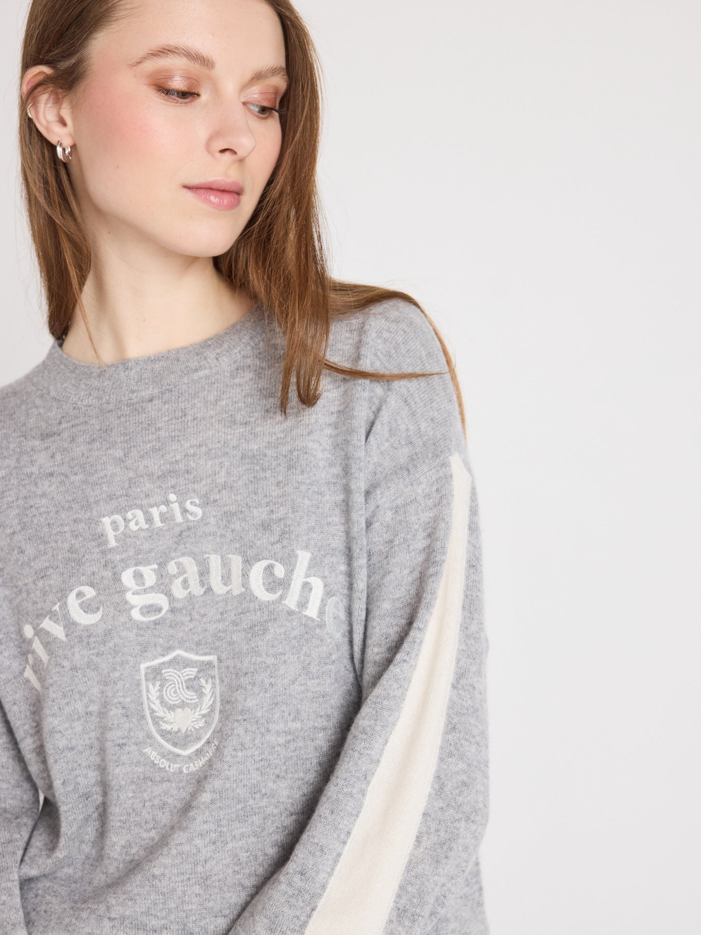 clubber - Pullover aus 100 % Kaschmir - light heather grey