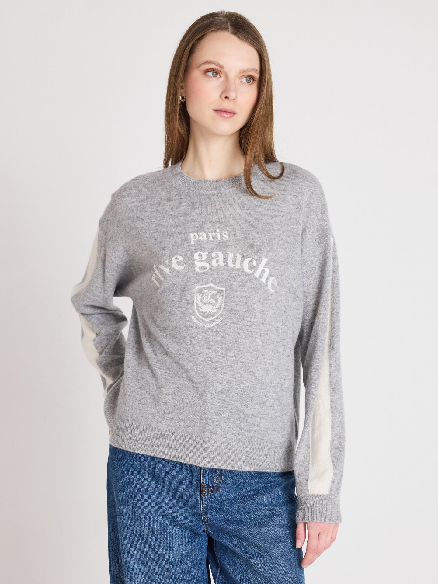 clubber - Pullover aus 100 % Kaschmir - light heather grey