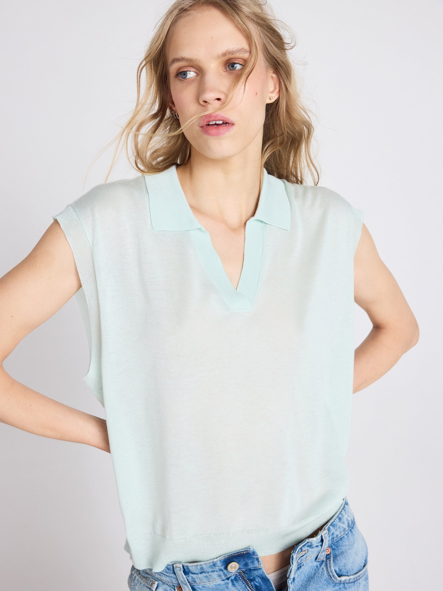 polotrui magali - lyocell en kasjmier - mint