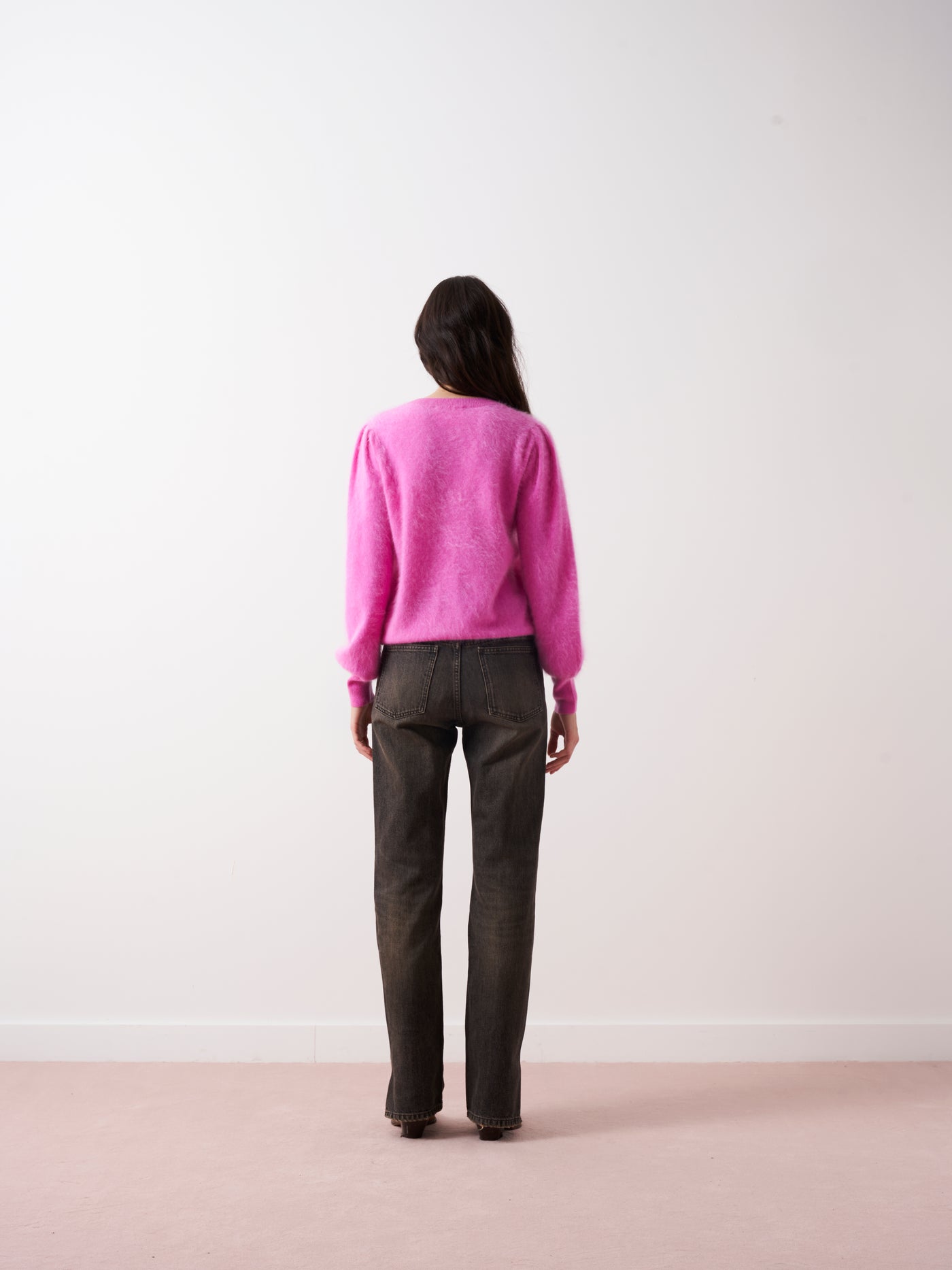 tasha - Brushed cashmere sweater - lollipop