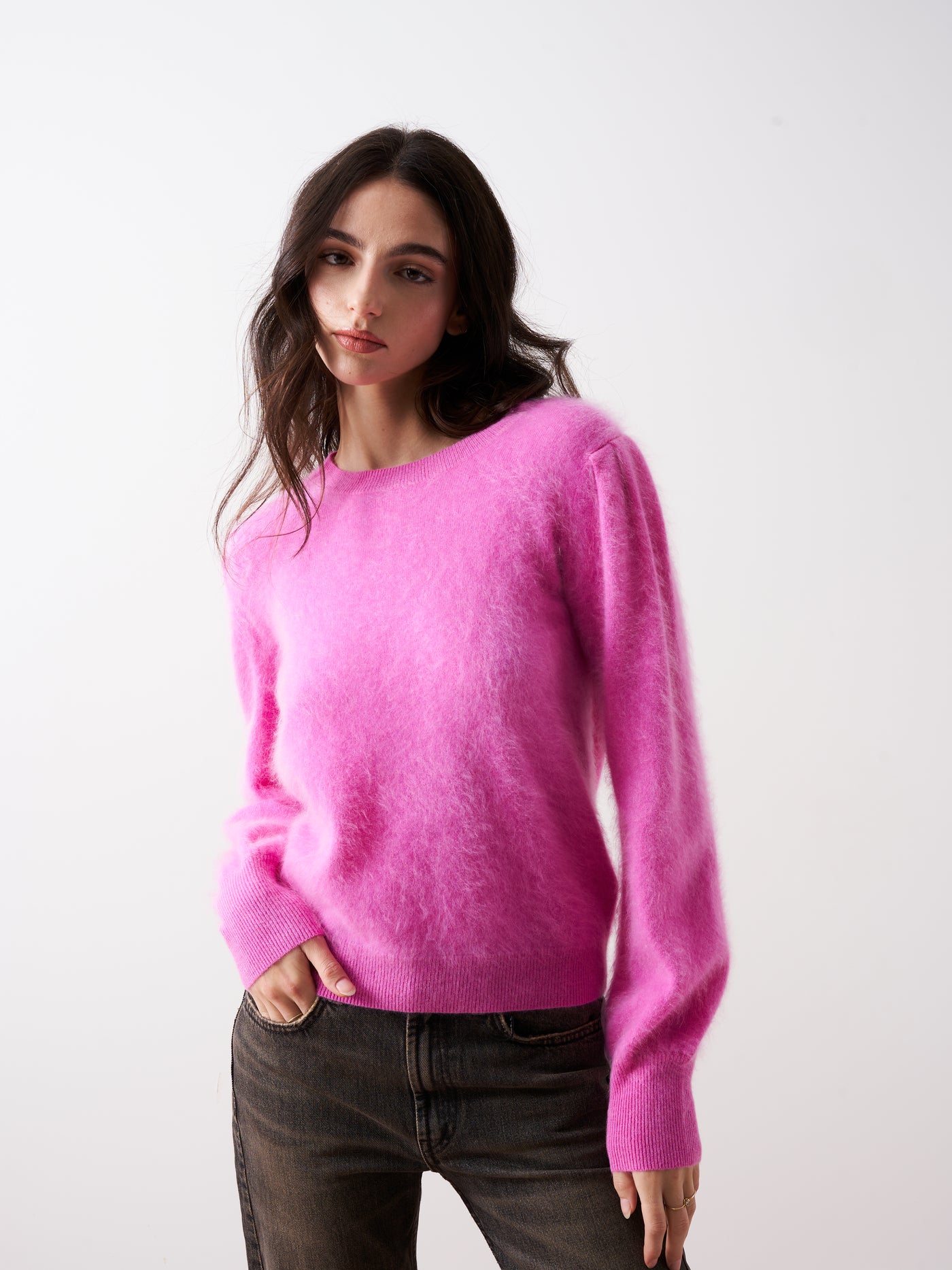tasha - Brushed cashmere sweater - lollipop