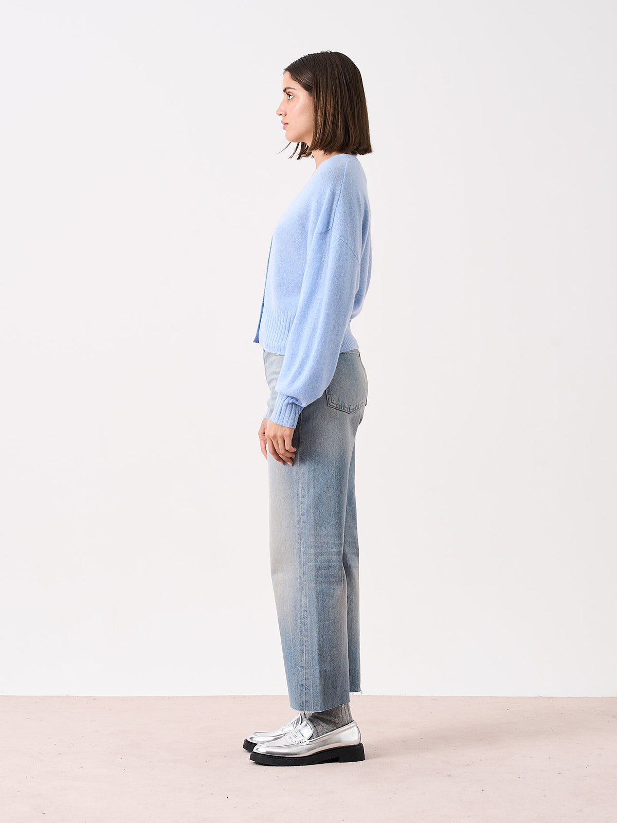 eugenie - 100% cashmere cardigan - cloudy blue