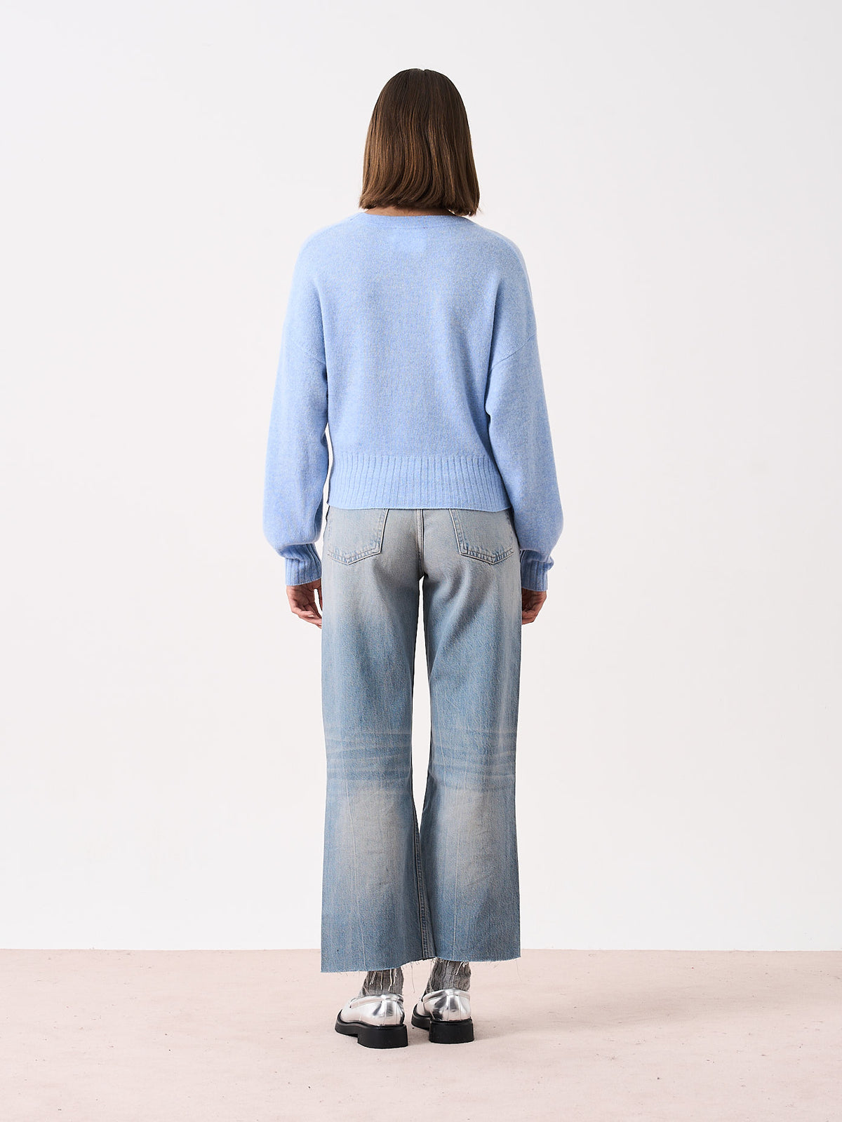 eugenie - 100% cashmere cardigan - cloudy blue