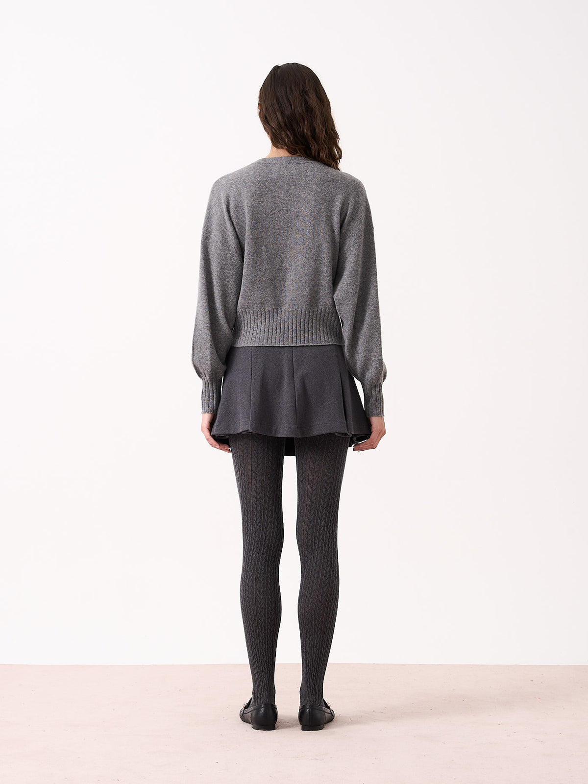eugenie - 100% cashmere cardigan - dark heather gray