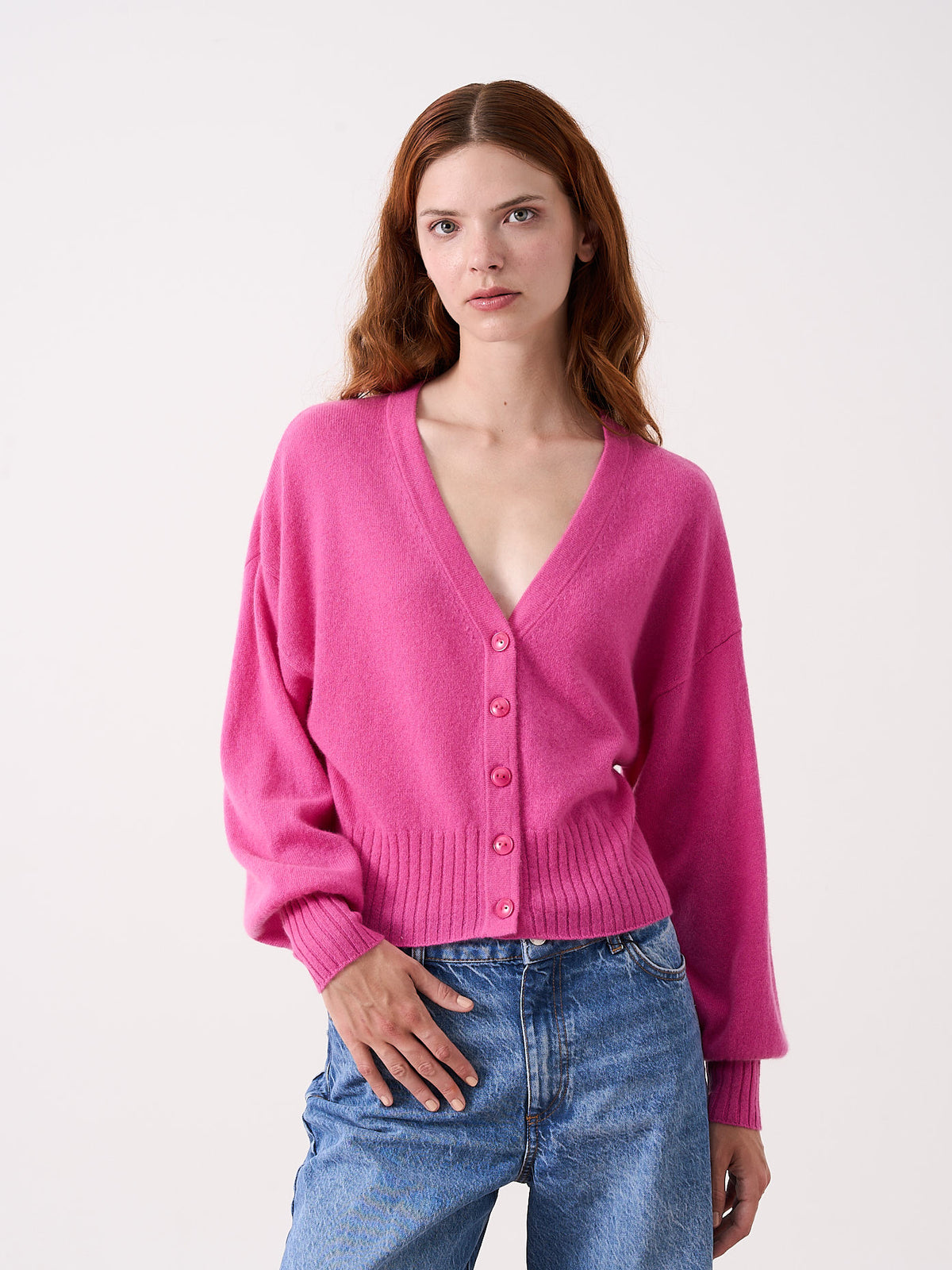 eugenie - 100% cashmere cardigan - rosebud