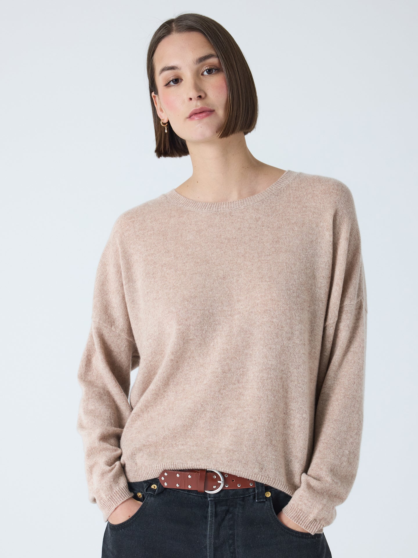 kaira - Pull col rond 100% cachemire - chestnut