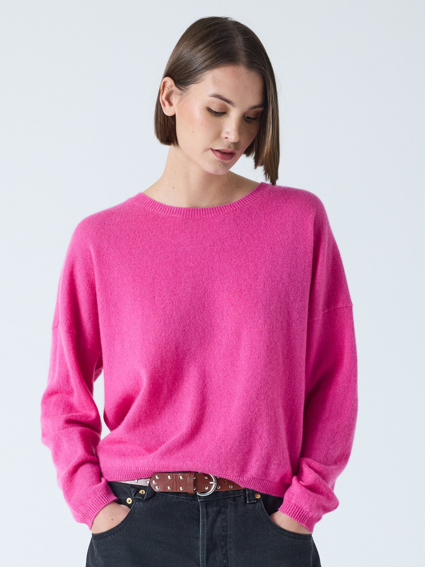 kaira - Pull col rond 100% cachemire - rosebud