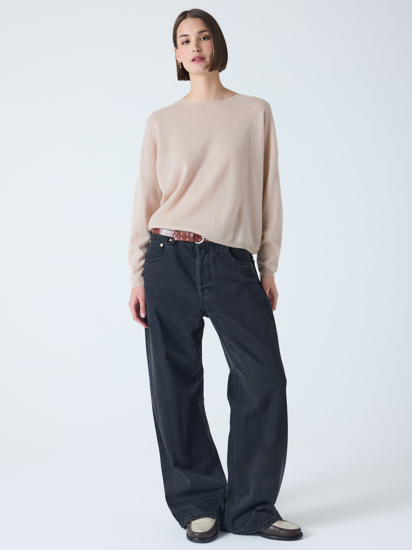 kaira - Pull col rond 100% cachemire - sand