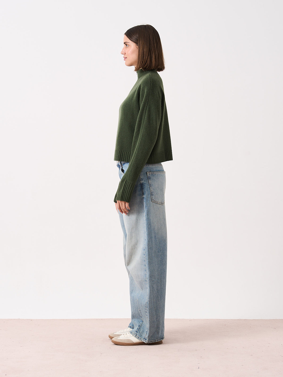 aeryn - Yak and cashmere high-neck sweater - artichoke