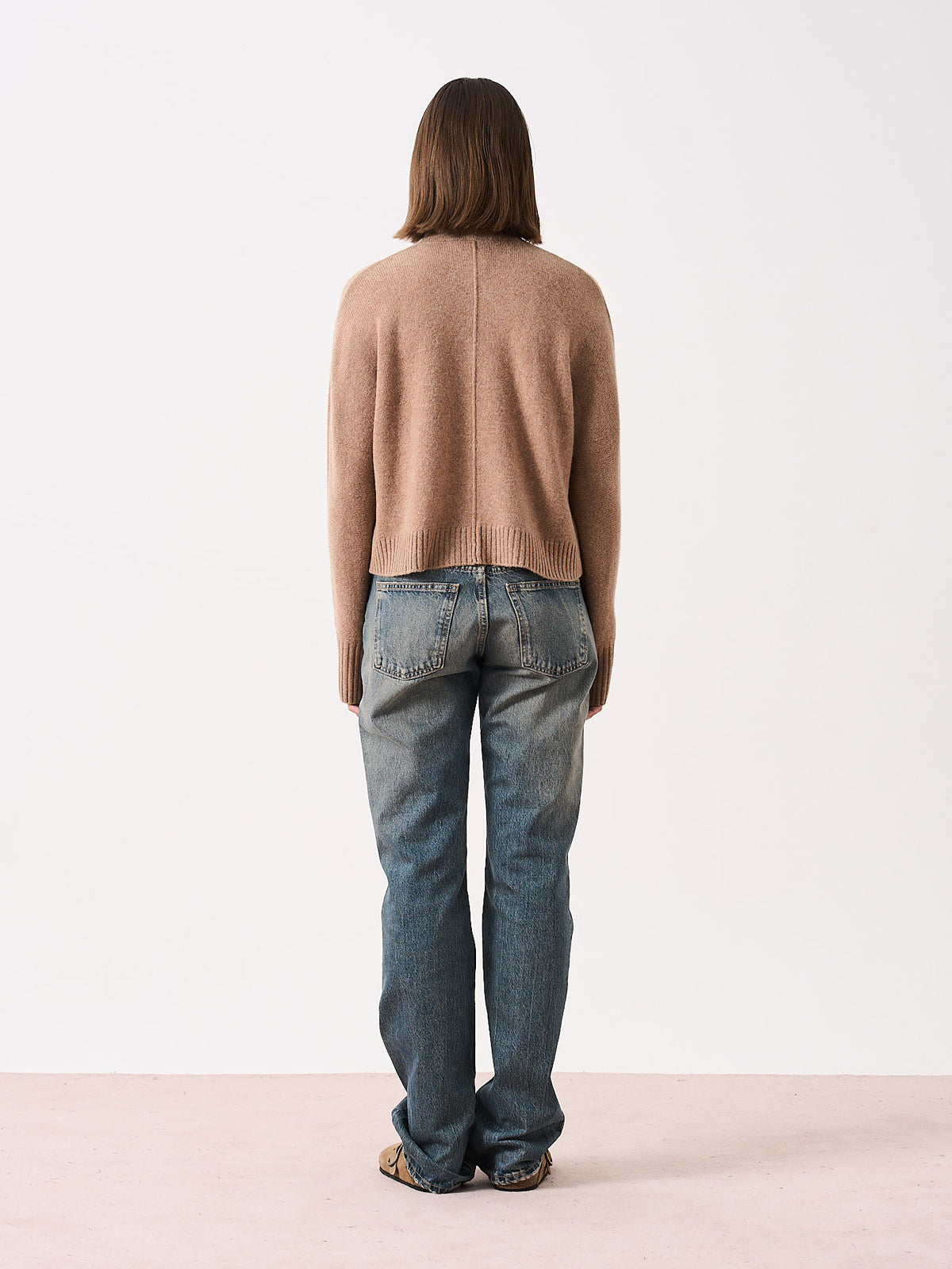 aeryn - Yak and cashmere high-neck sweater - peanut butter