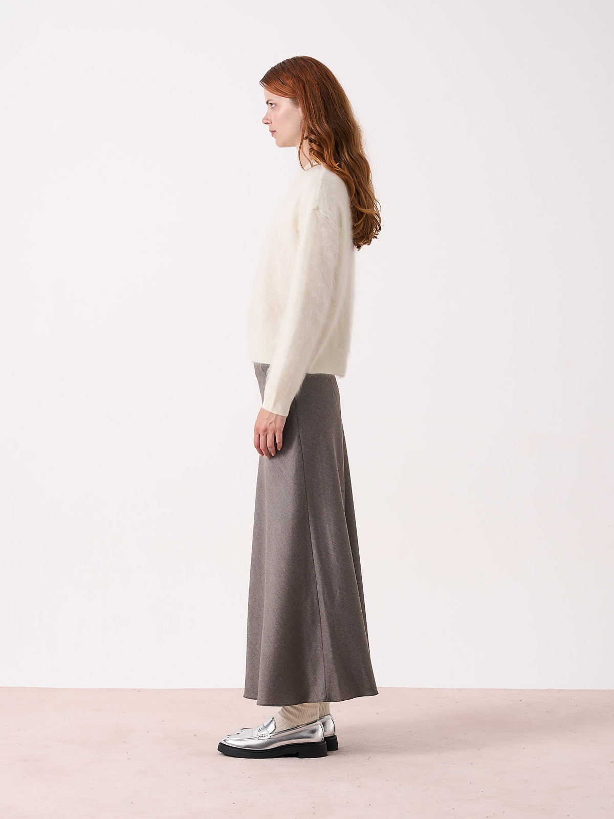 cashel - Pull polo cachemire brossé - cream