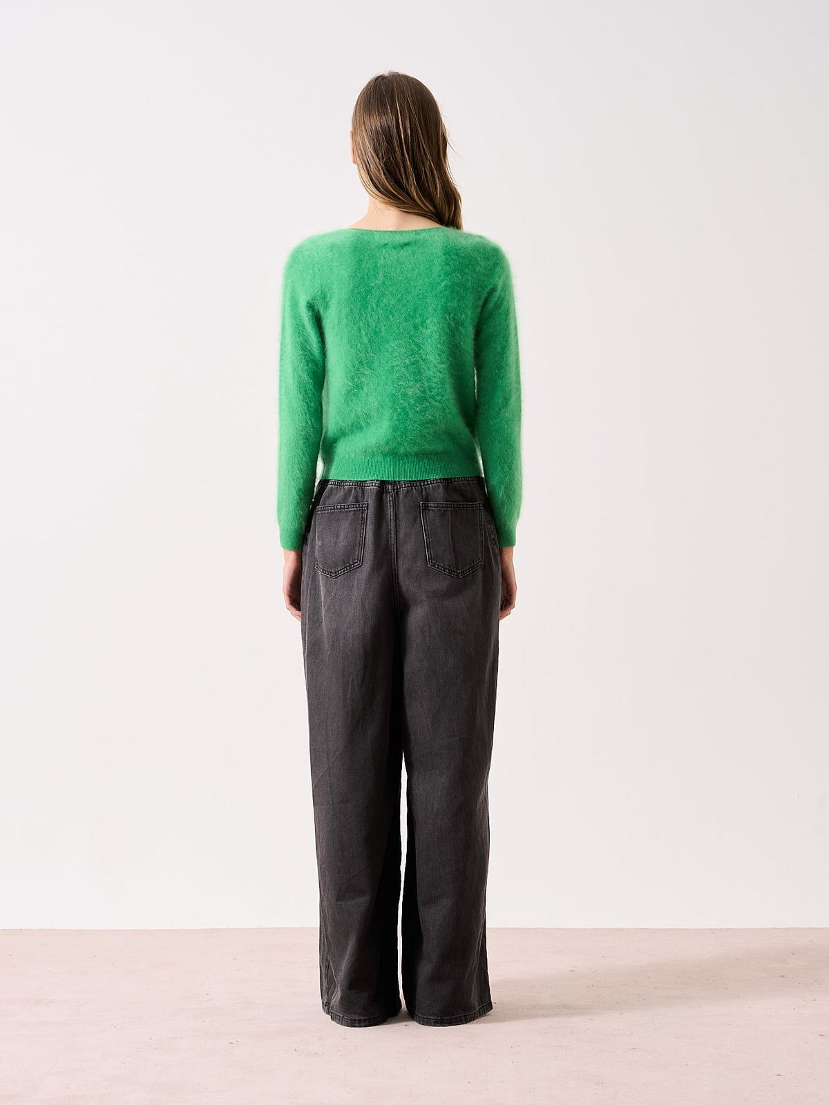 neve - Brushed cashmere cardigan - green tea