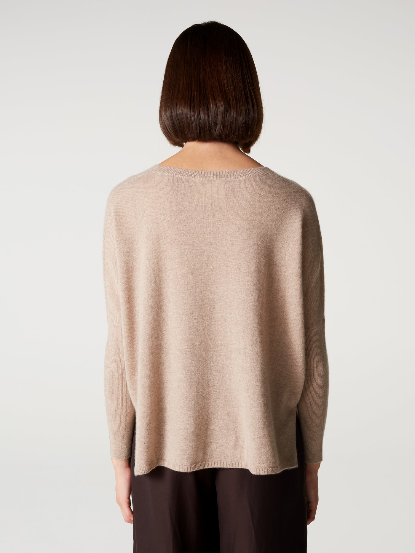 camille poncho jumper - cashmere - chestnut
