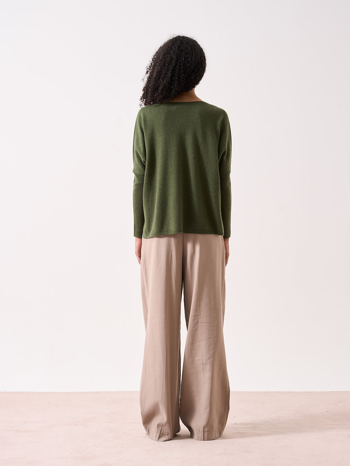 Camille - Pull poncho en cachemire - artichoke