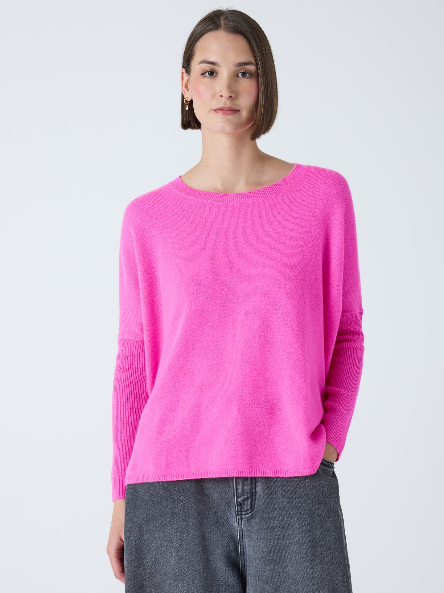 astrid - Poncho col rond 100% cachemire - pink neon