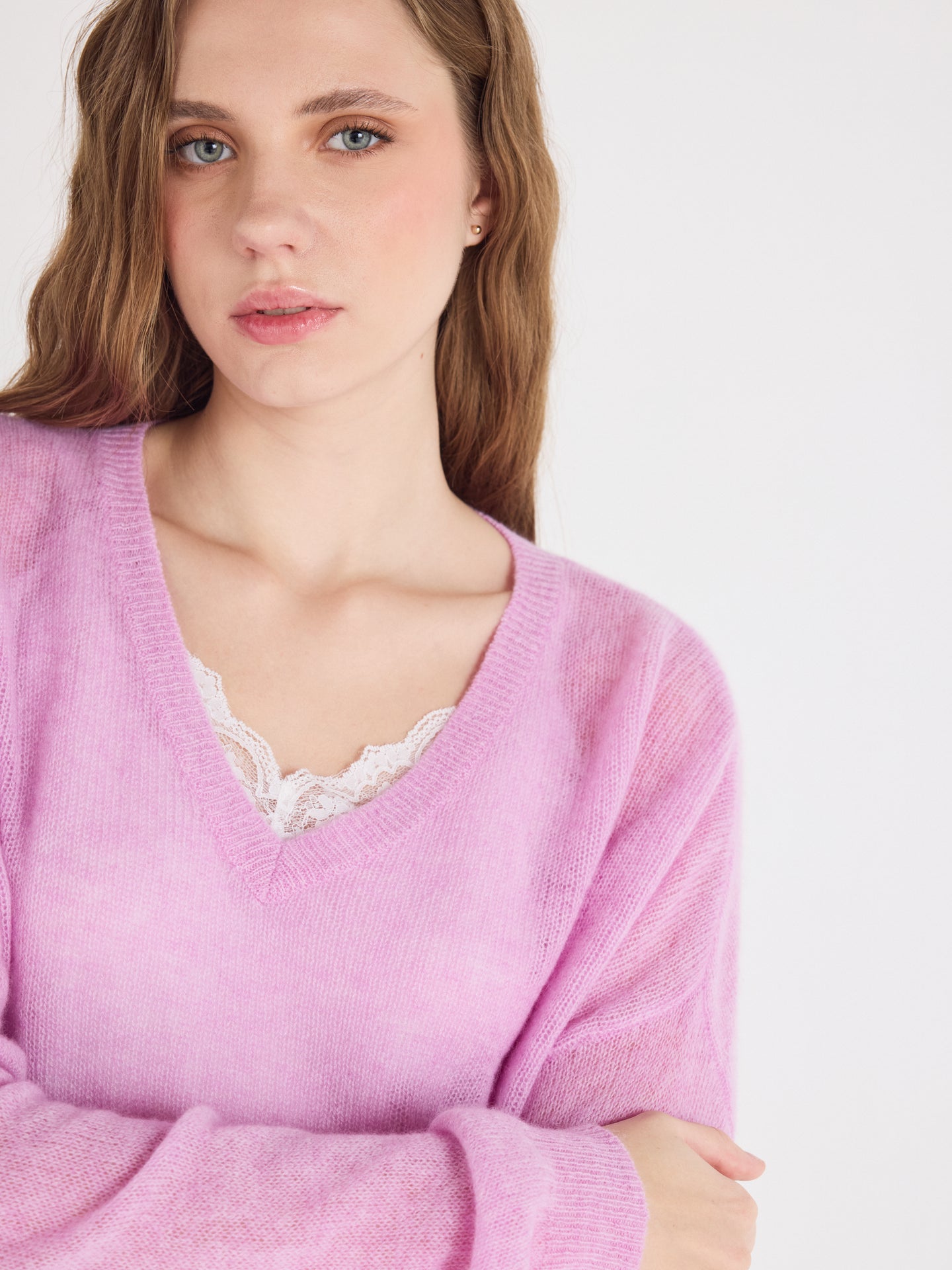 pullover angelica - leichter Kaschmir - pink peony