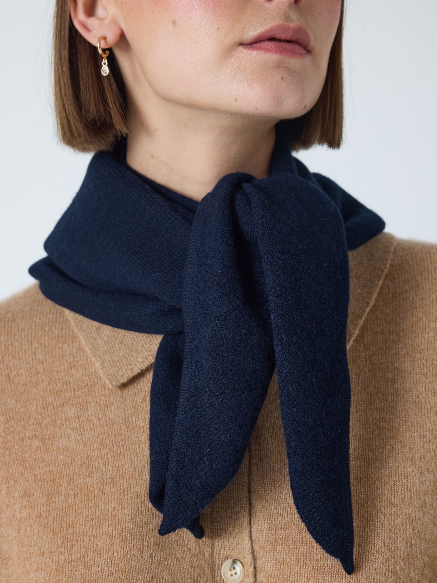 gladys - Driehoekige sjaal kasjmier - navy