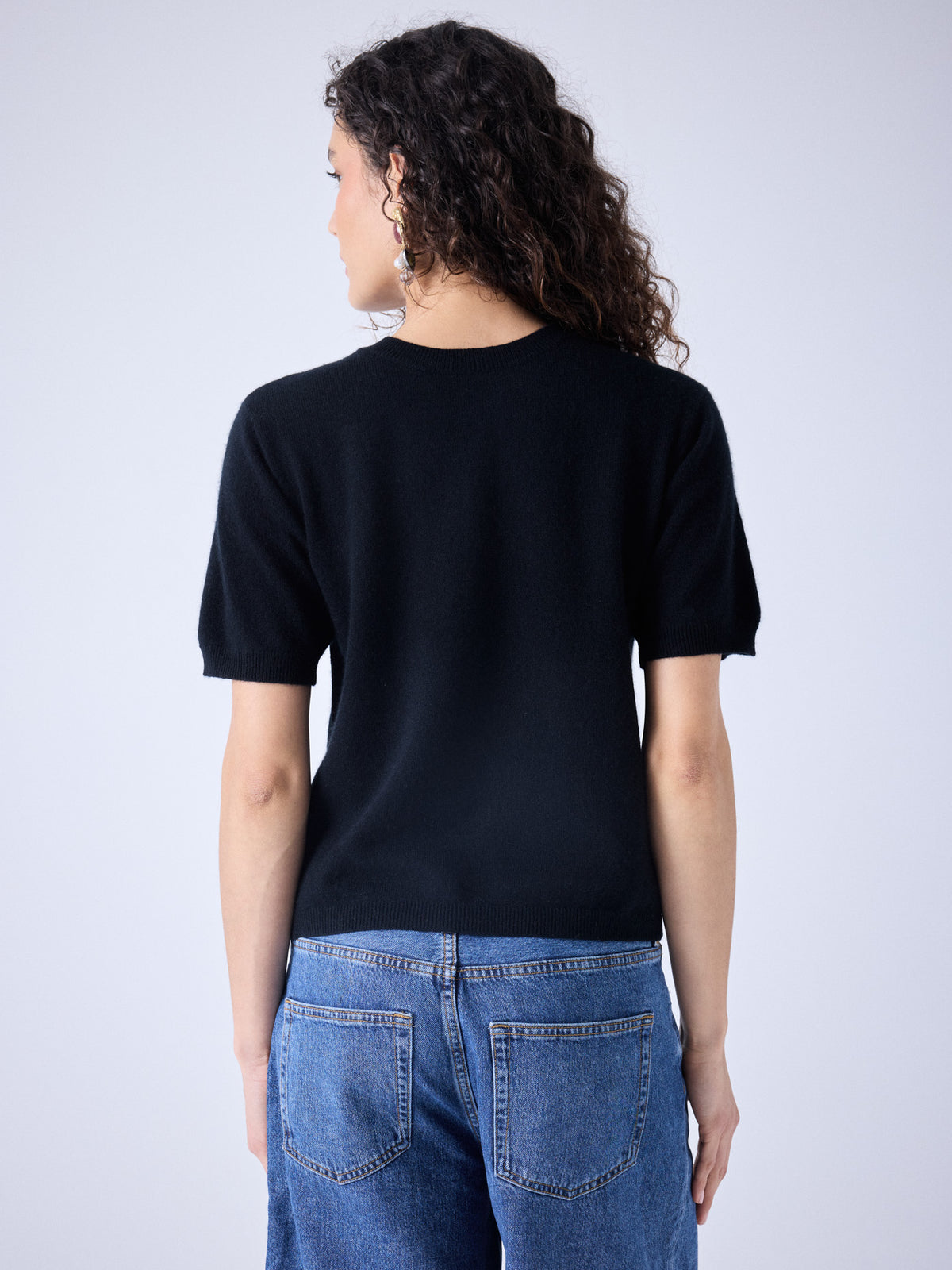 flavia - 100% cashmere cardigan - black