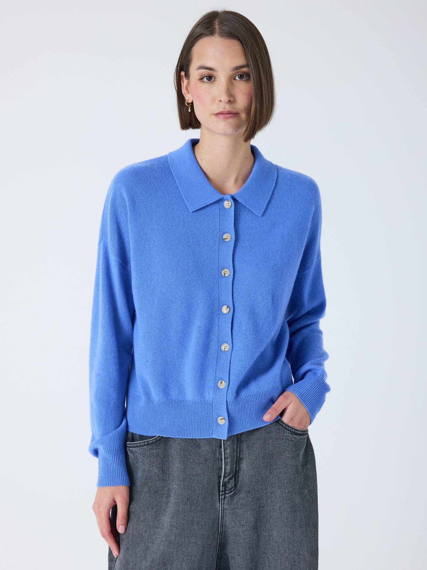 majura - chemise 100% cachemire - horizon blue