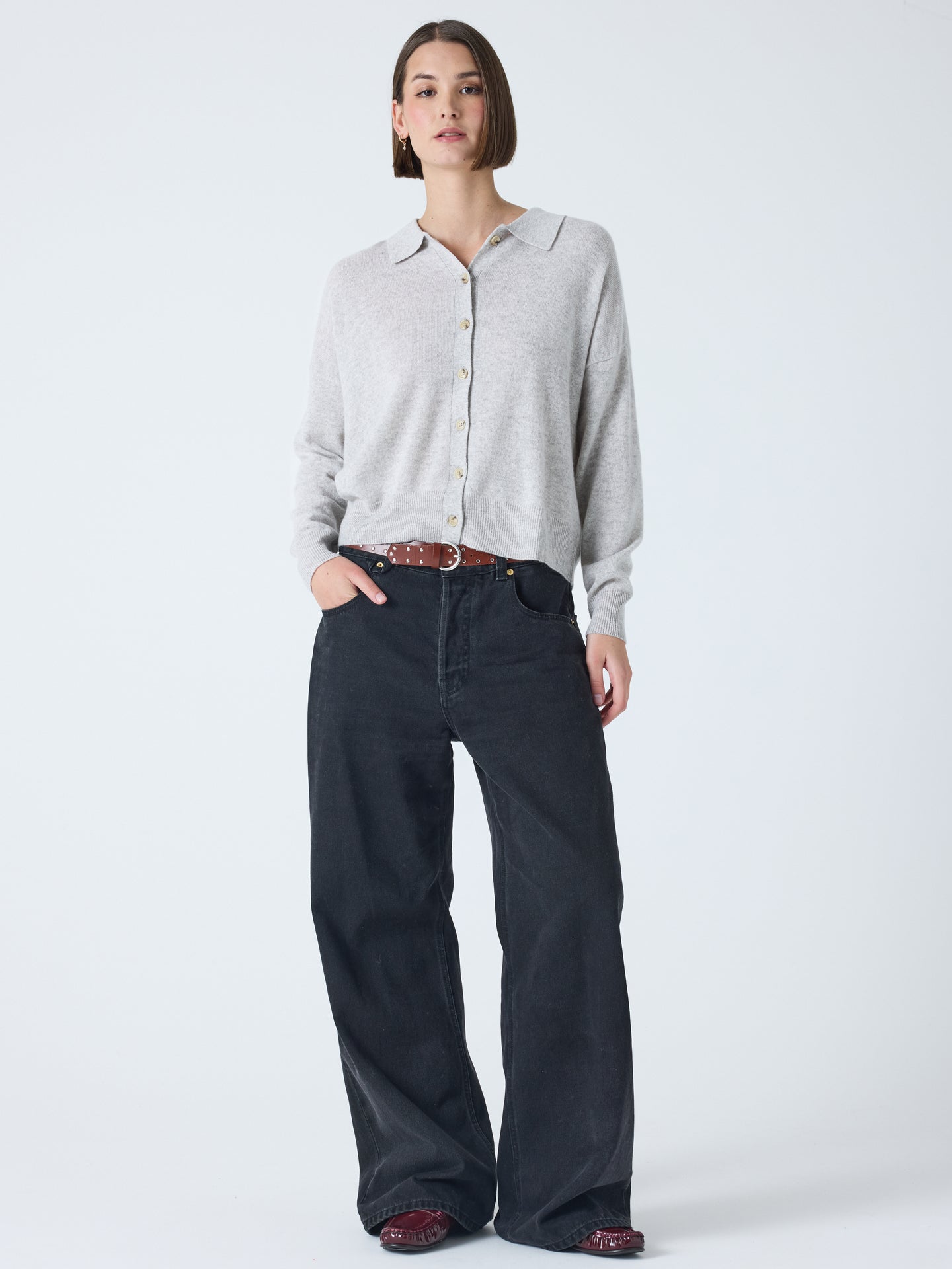 majura - 100% cashmere shirt - light heather gray