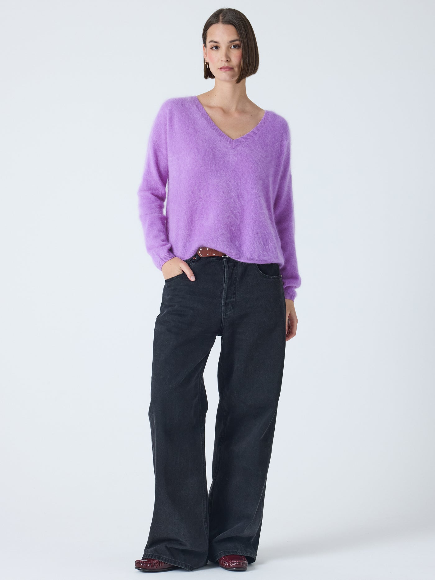 Suneli - Pullover aus gebürstetem Kaschmir - orchid