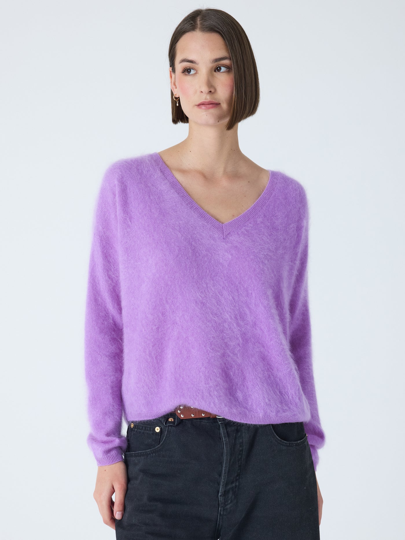 Suneli - Pullover aus gebürstetem Kaschmir - orchid