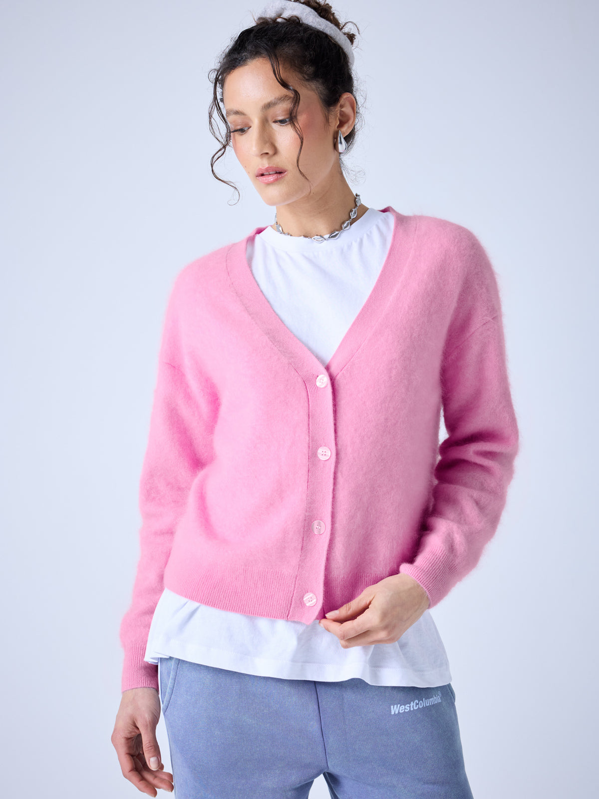 Ricia - Strickjacke aus gebürstetem Kaschmir - Navy