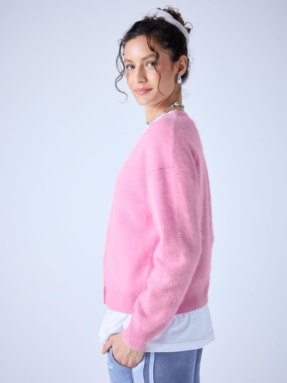 Ricia - Strickjacke aus gebürstetem Kaschmir - Navy