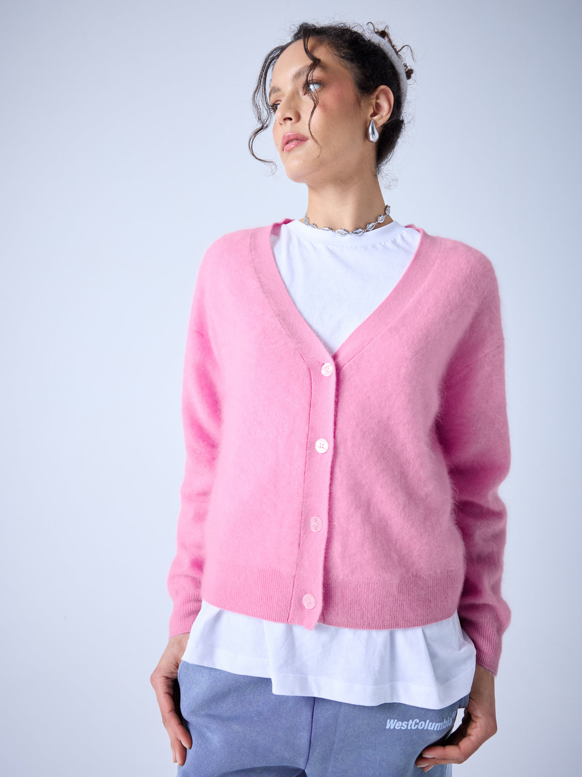 Ricia - Strickjacke aus gebürstetem Kaschmir - Navy