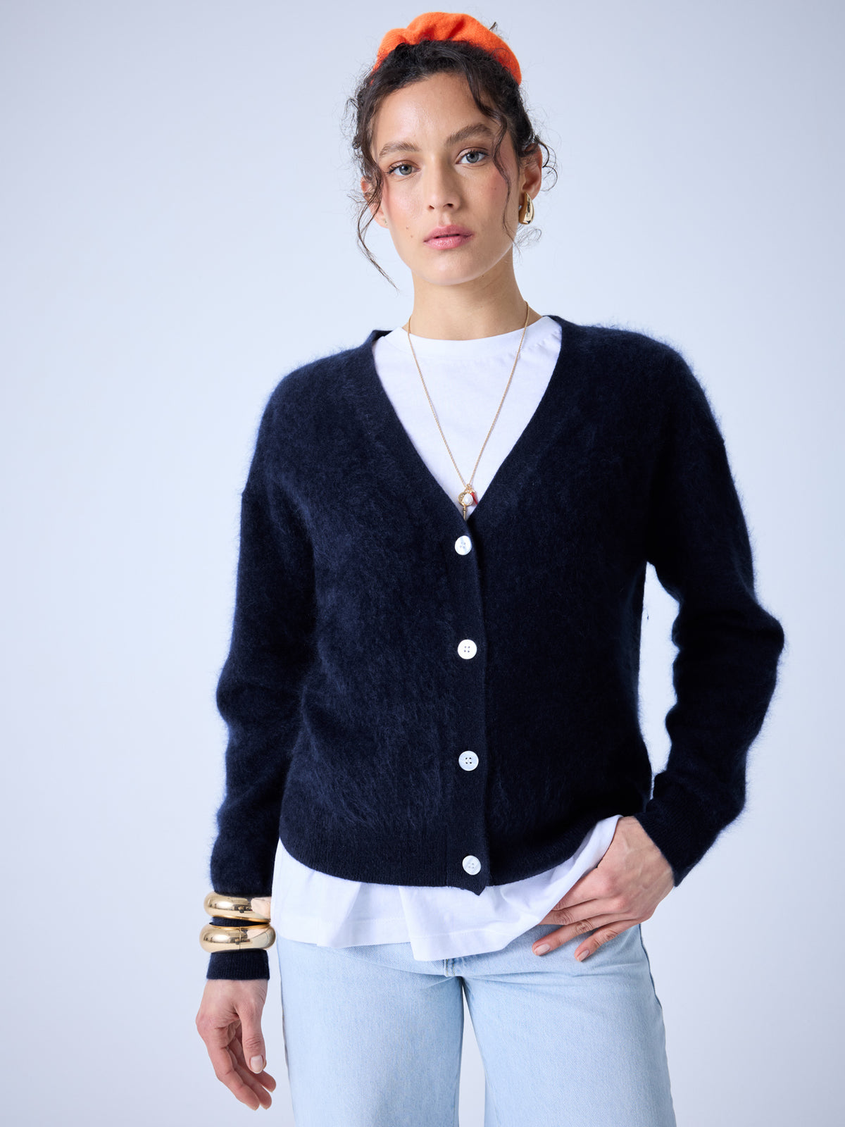 Ricia - Strickjacke aus gebürstetem Kaschmir - bubble gum