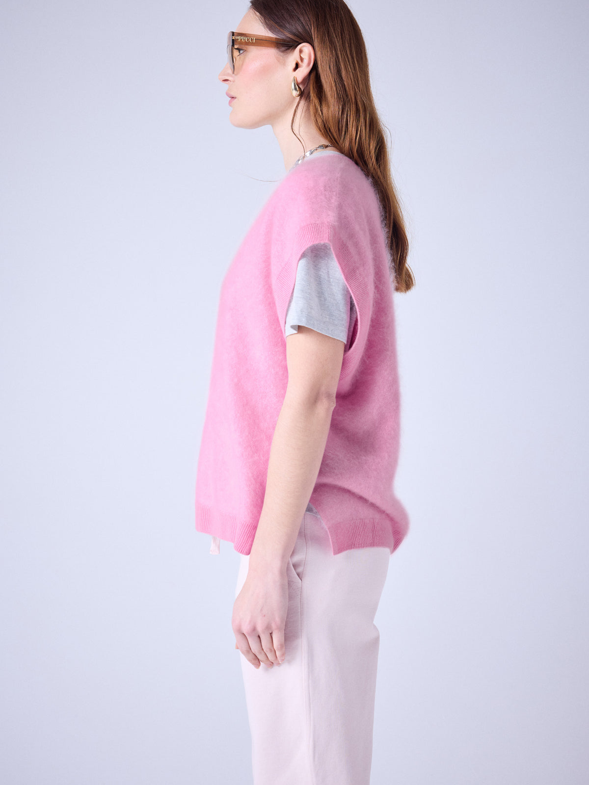 selena - pull en cachemire brossé - bubble gum