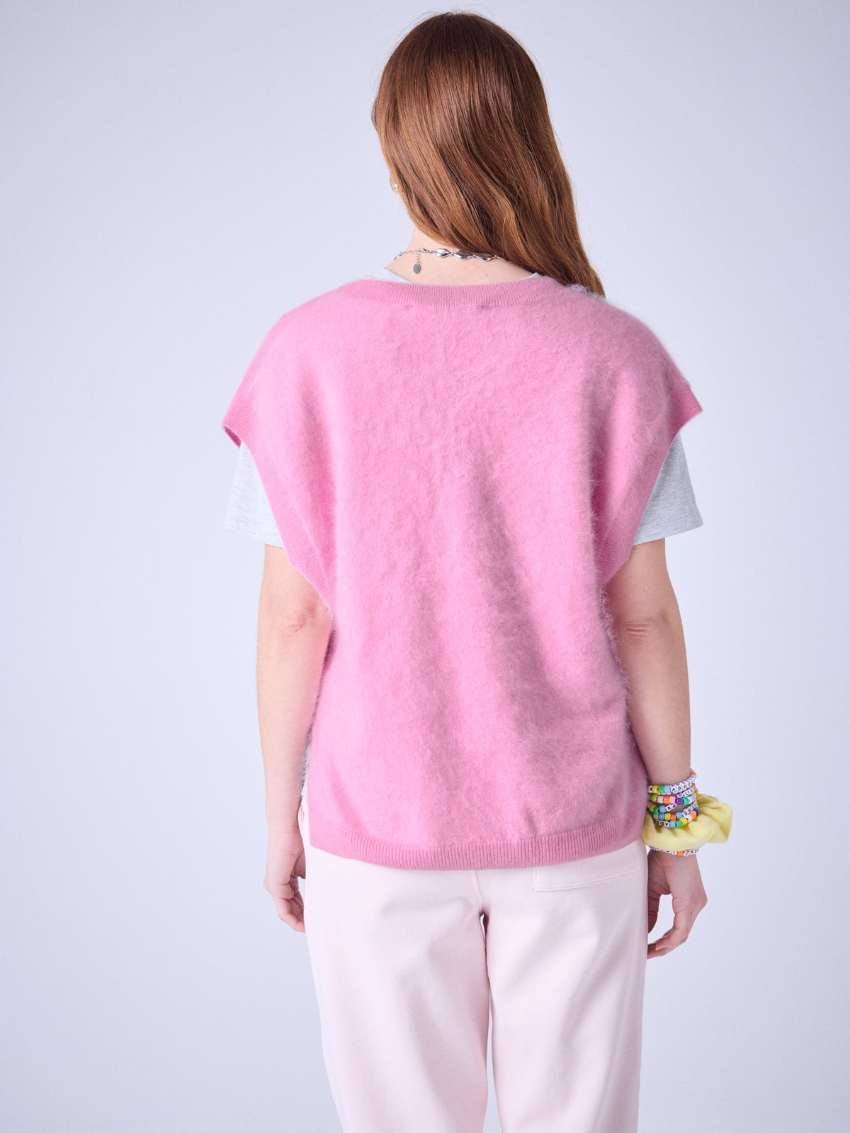selena - pull en cachemire brossé - bubble gum