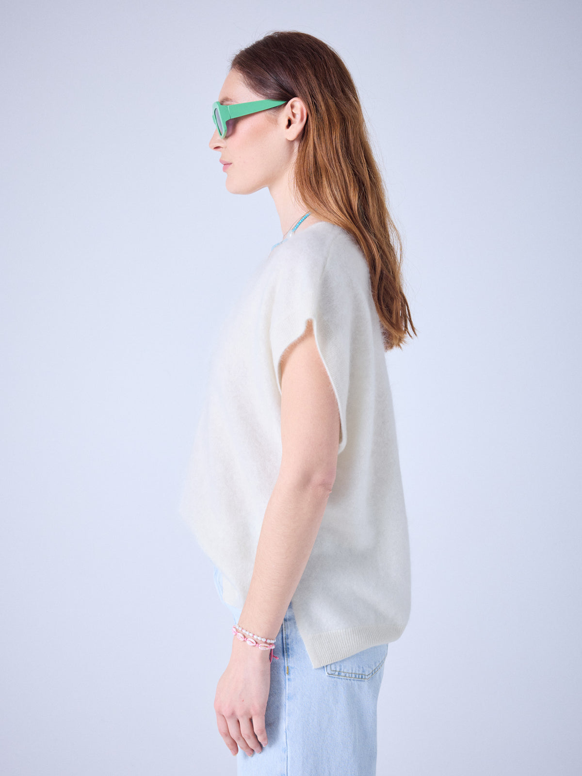 selena - pull en cachemire brossé - cream