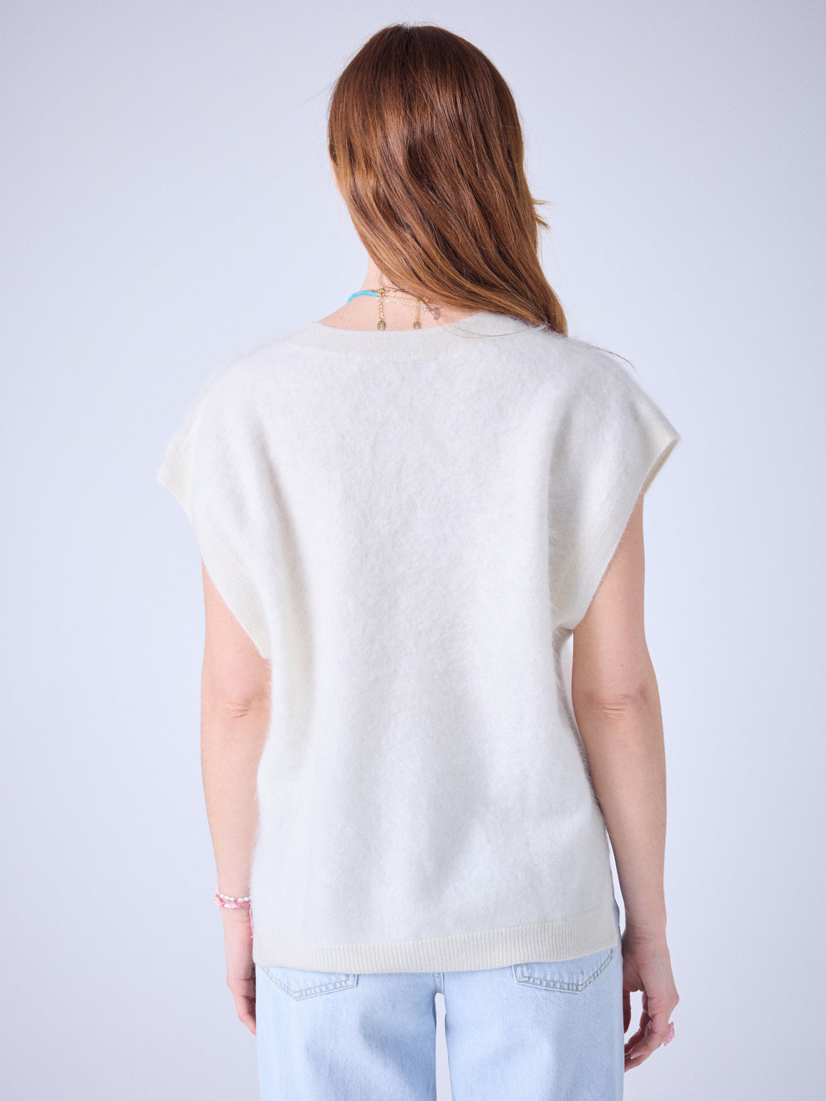 selena - pull en cachemire brossé - cream