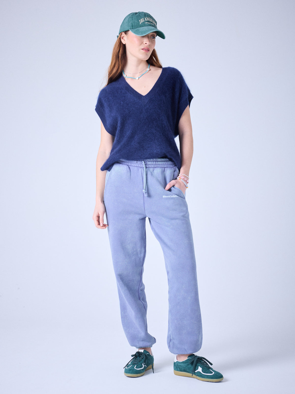 selena - pull en cachemire brossé - navy