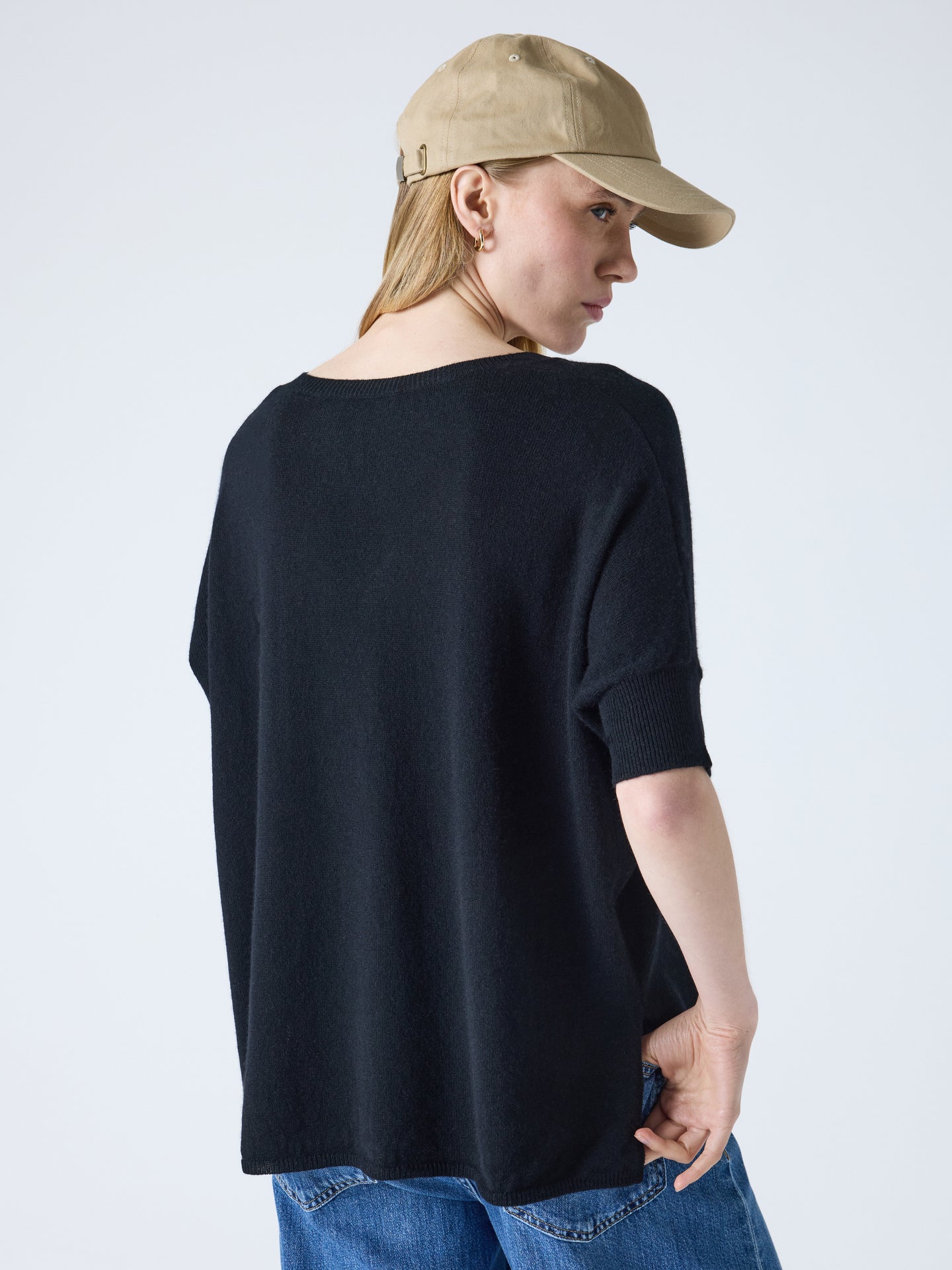 kate poncho sweater - cashmere - black