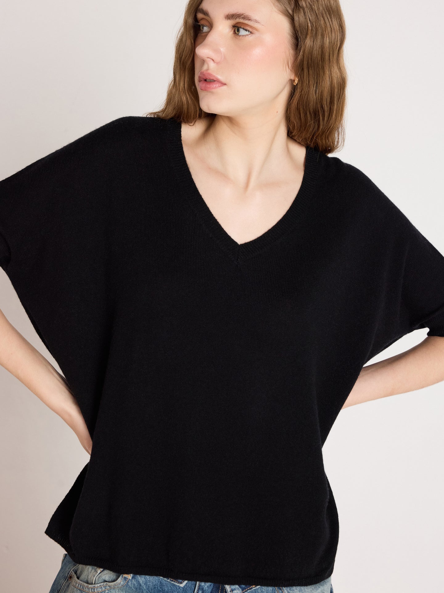 ponchotrui kate - kasjmier - black
