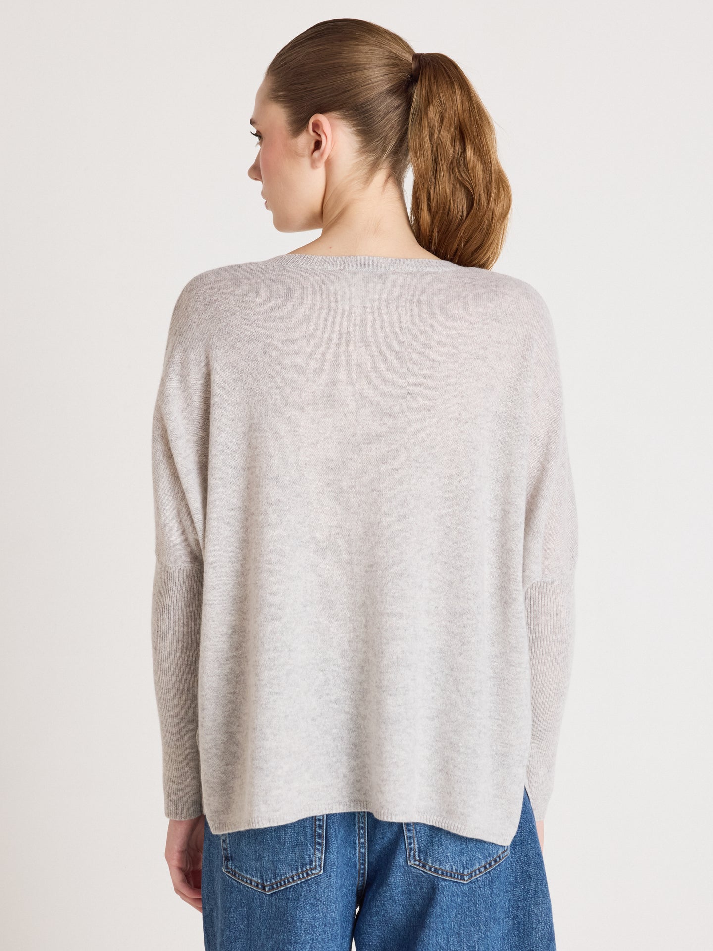 camille - Pull poncho en cachemire - light heather grey