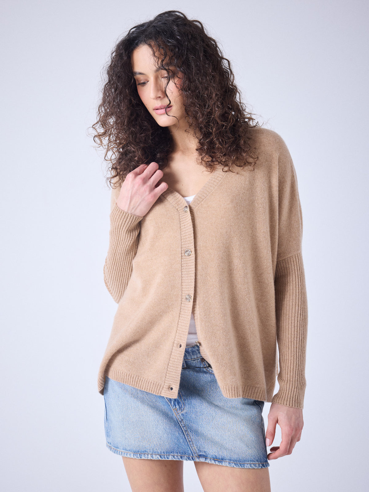 Paula - Kaschmir-Cardigan mit V-Ausschnitt - turron