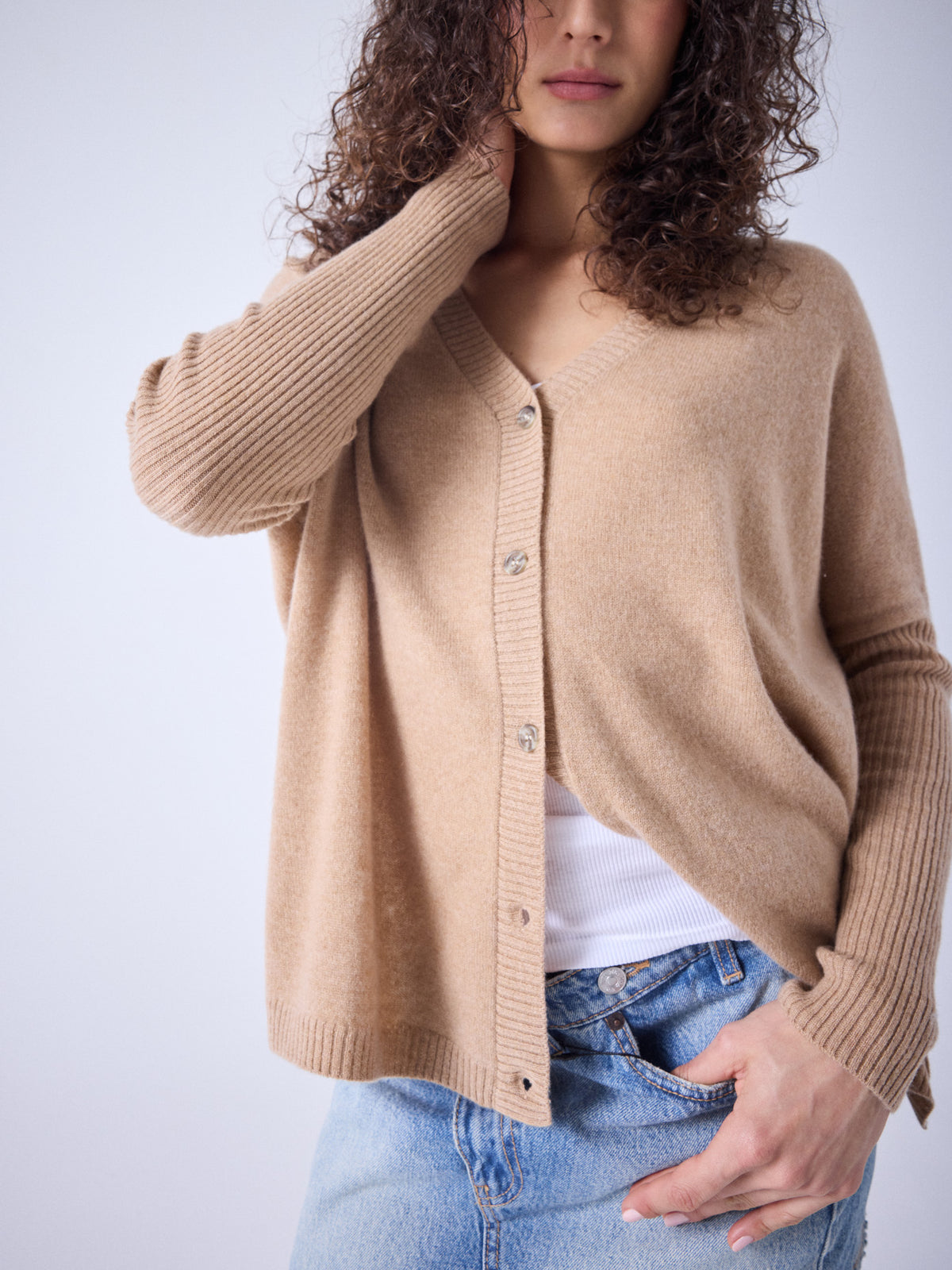 Paula - Kaschmir-Cardigan mit V-Ausschnitt - turron