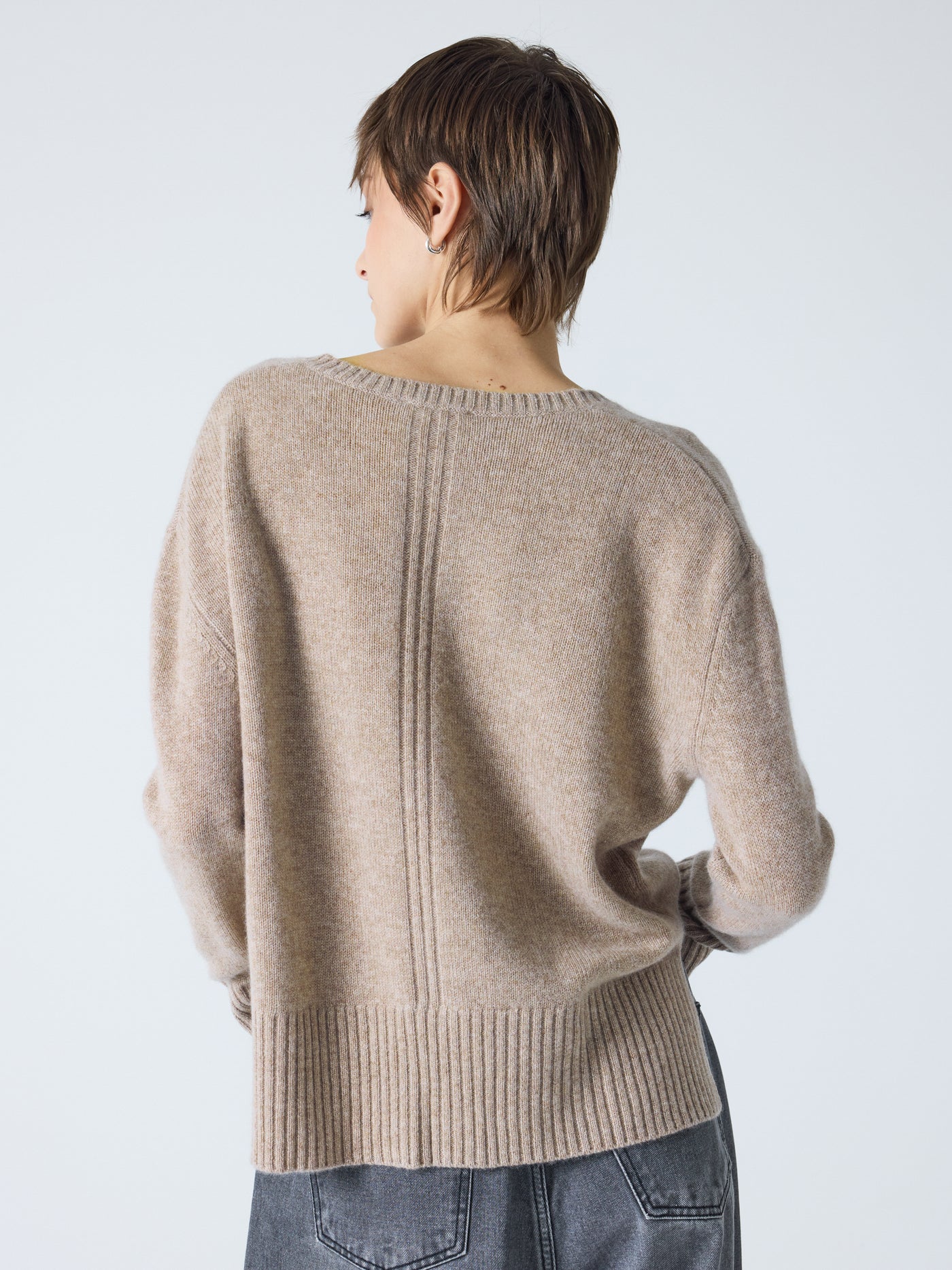Livia - Pullover mit V-Ausschnitt aus 100 % Kaschmir - Chestnut