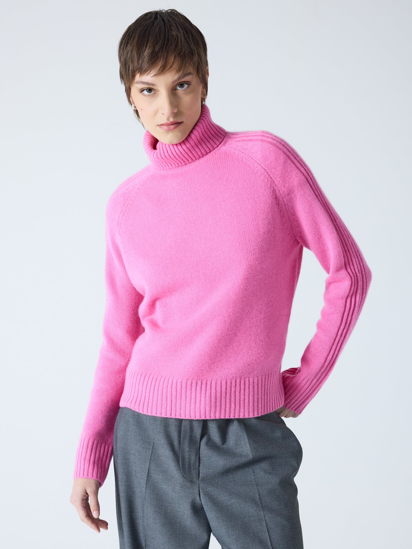 Sylviana - Rollkragenpullover aus 100 % Kaschmir - candy