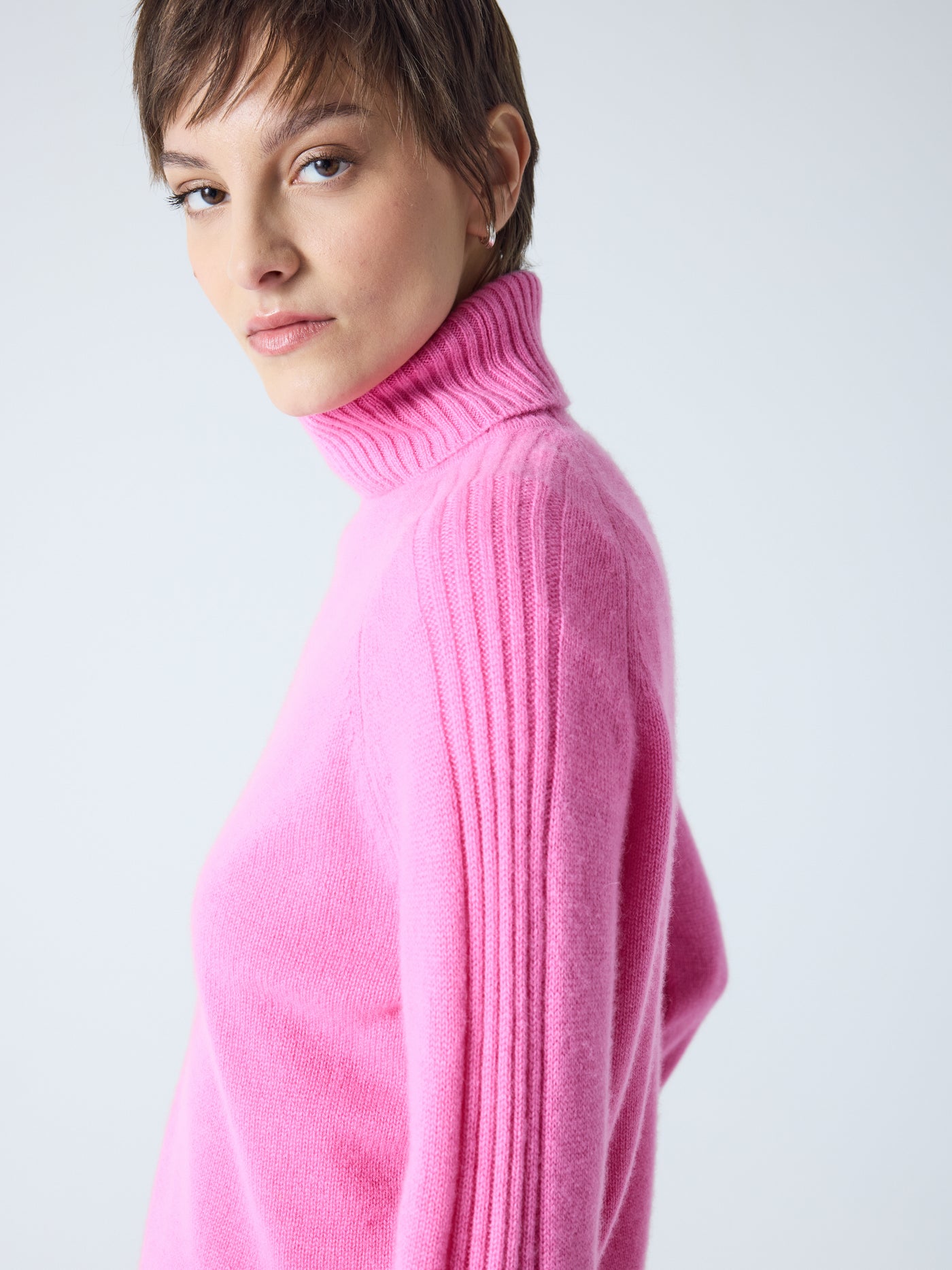 Sylviana - Rollkragenpullover aus 100 % Kaschmir - candy