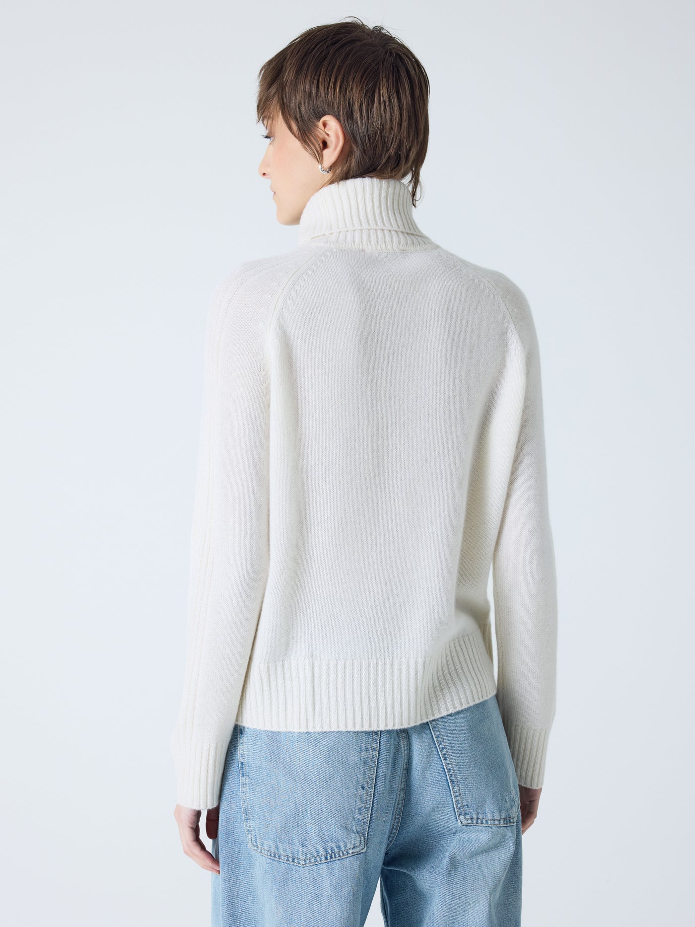 Sylviana - Rollkragenpullover aus 100 % Kaschmir - cream