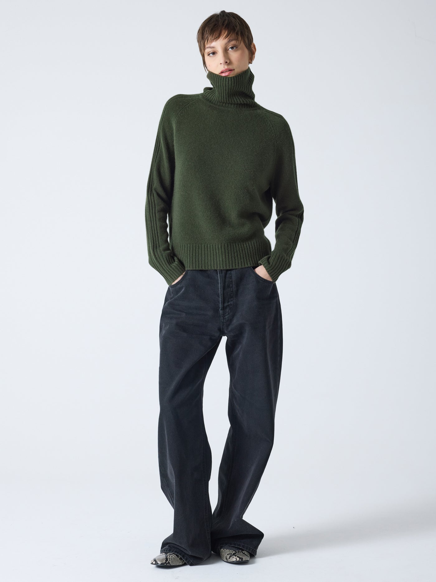 Sylviana - Rollkragenpullover aus 100 % Kaschmir - forest