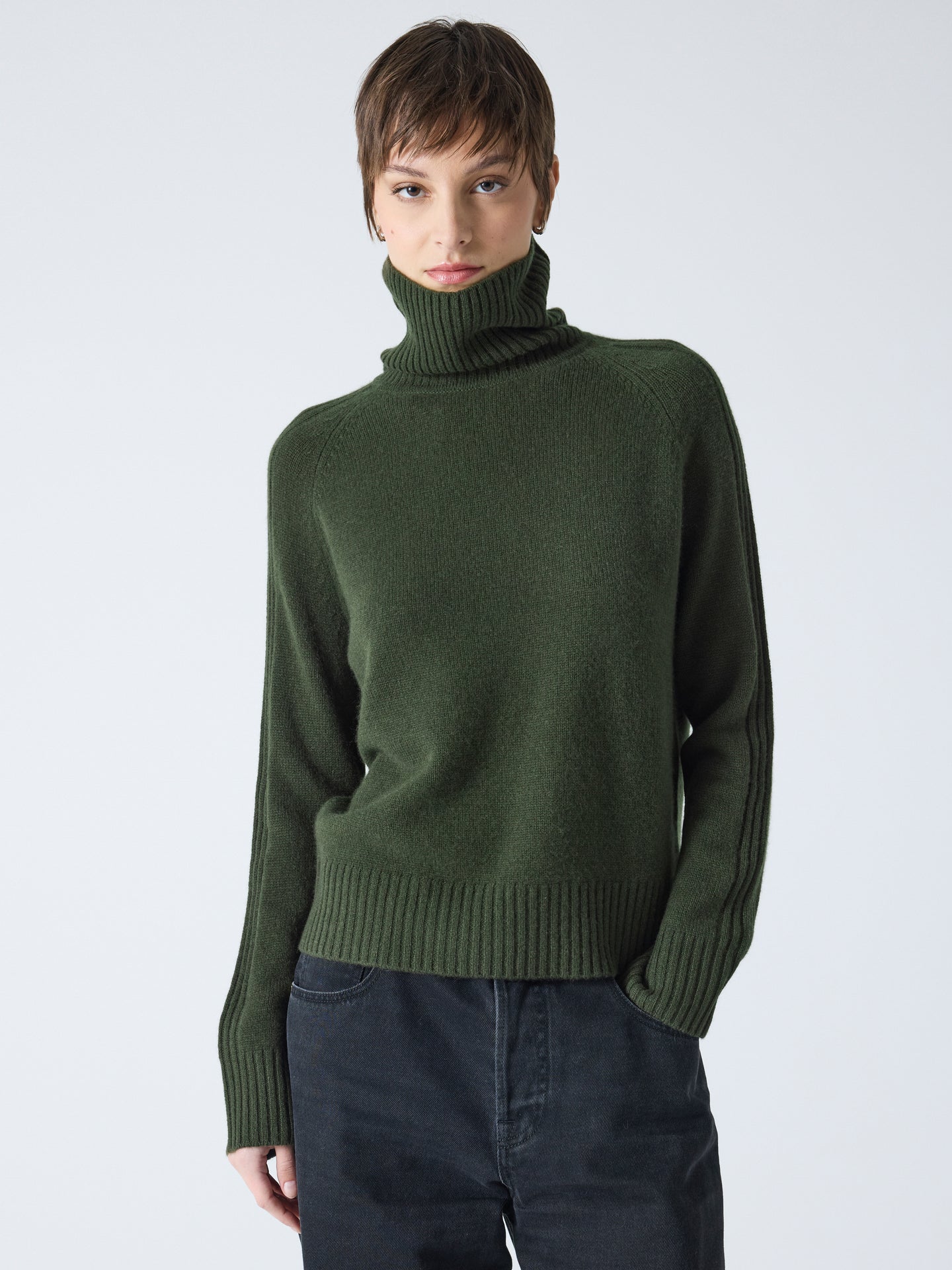 Sylviana - Rollkragenpullover aus 100 % Kaschmir - forest