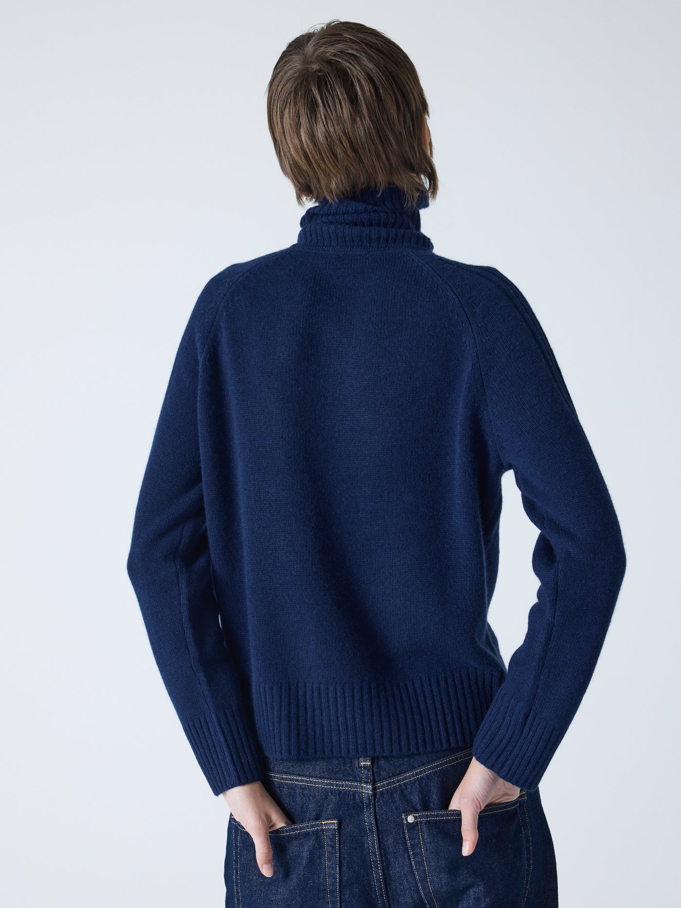 Sylviana - Rollkragenpullover aus 100 % Kaschmir - Navy