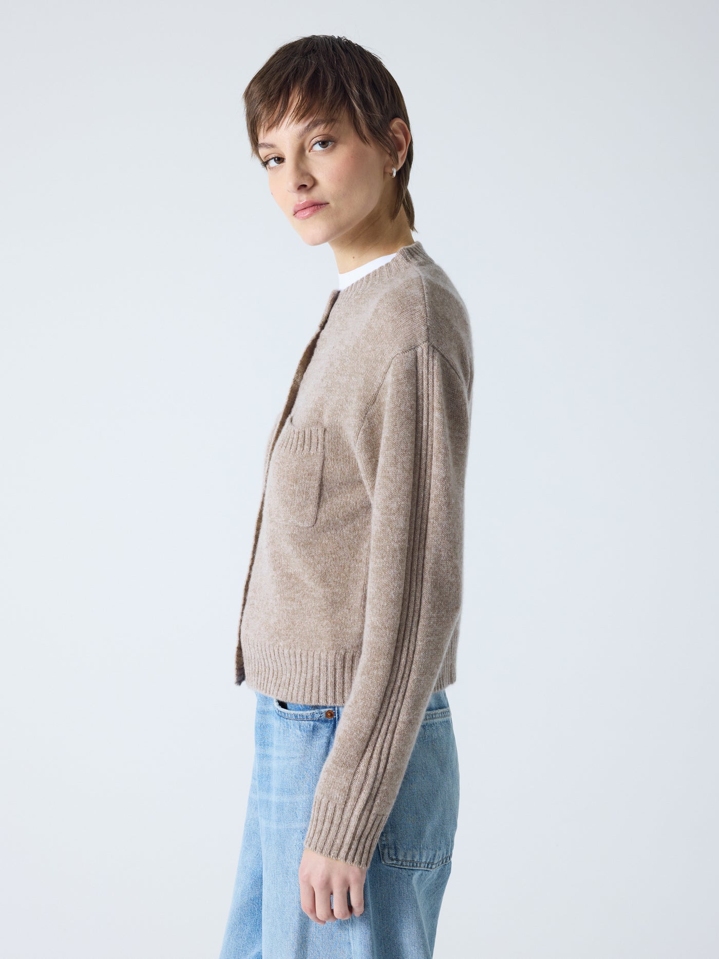 Rita - 100% cashmere cardigan - chestnut