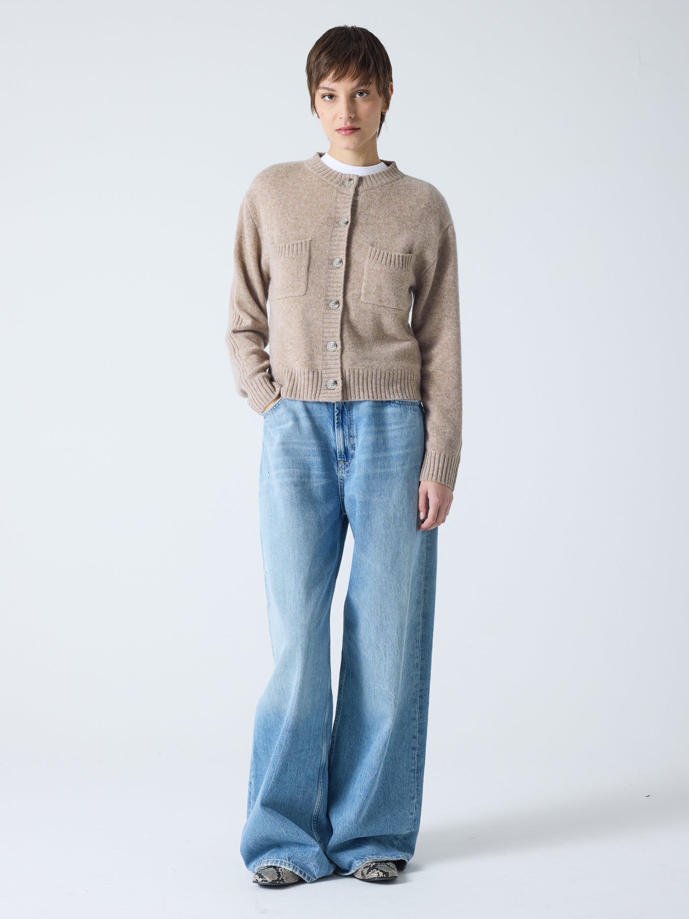 Rita - 100% cashmere cardigan - chestnut