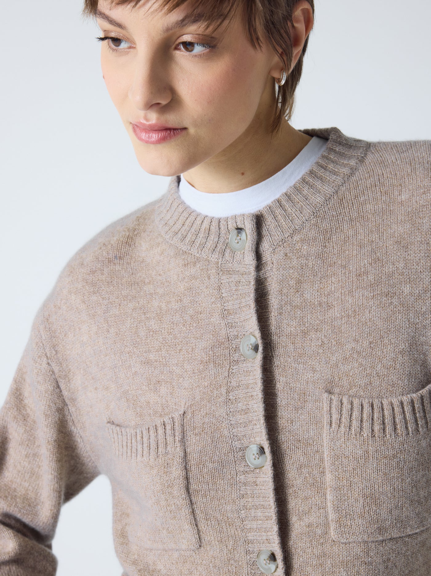 Rita - 100% cashmere cardigan - chestnut